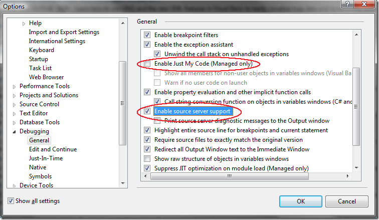 配置Visual Studio 以调试.net framework源代码