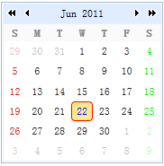 jQuery EasyUI API 中文文档 - Calendar日历使用